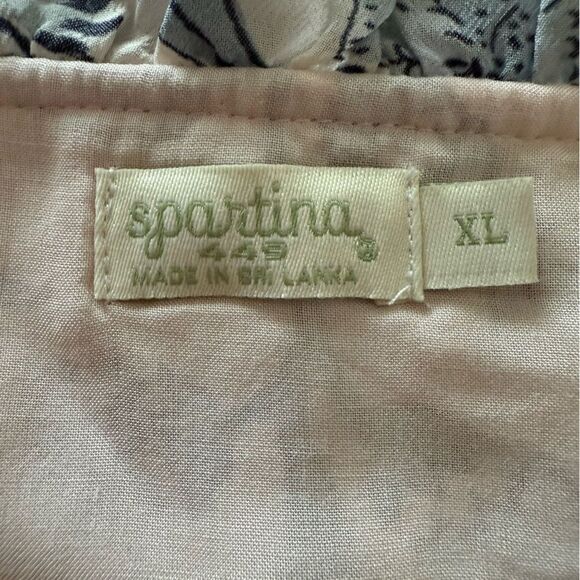 Spartina 449 Isadora Blouse Hamilton Floral Block Cream Blue XL - Picture 6 of 7